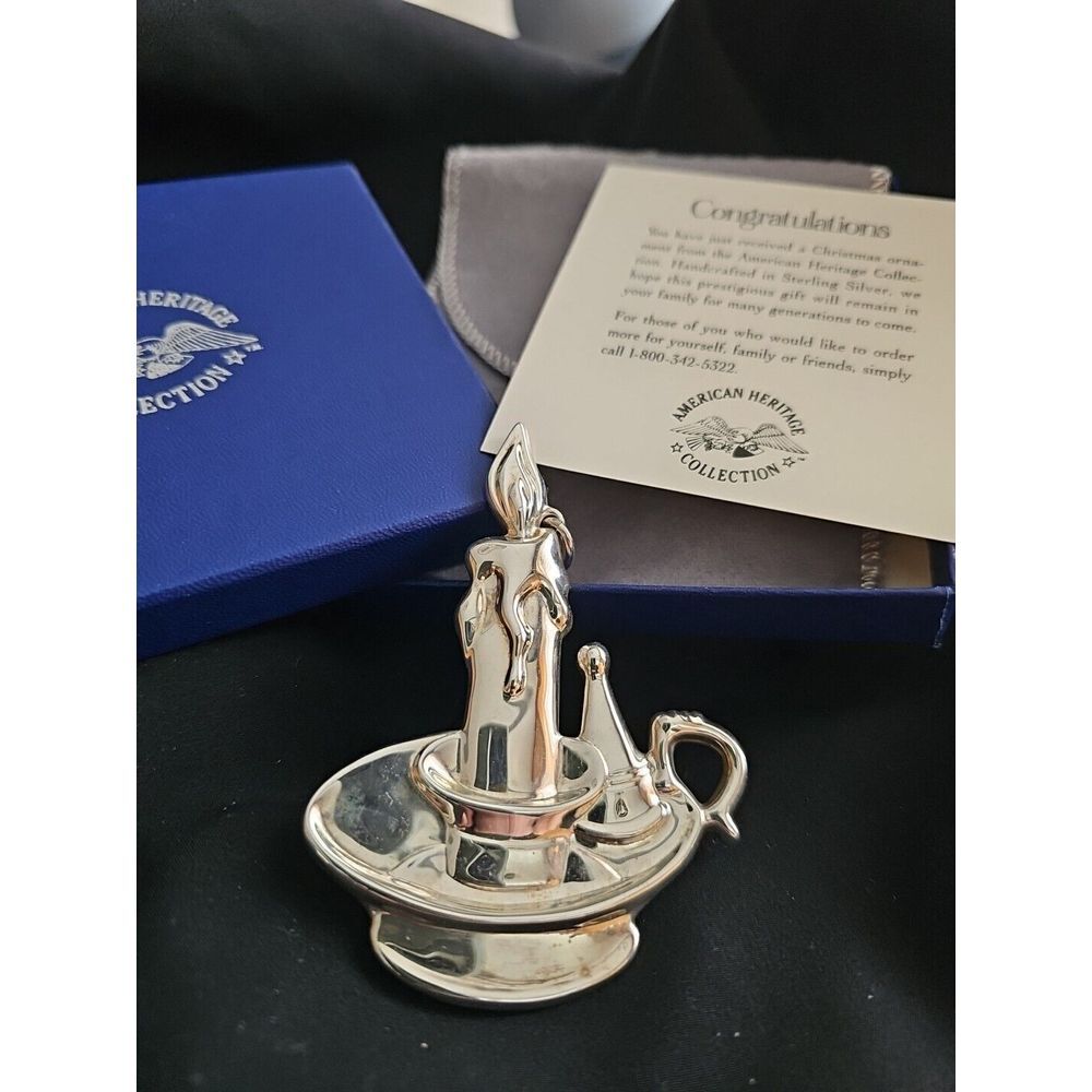 Sterling Silver Christmas Ornament American Heritage Collection Candle